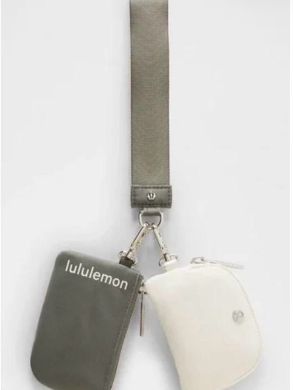 Lululemon Dual Pouch Wristlet Gray and White NWT - Picture 2 of 5